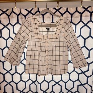 Route 66 Beige Checkered Blouse